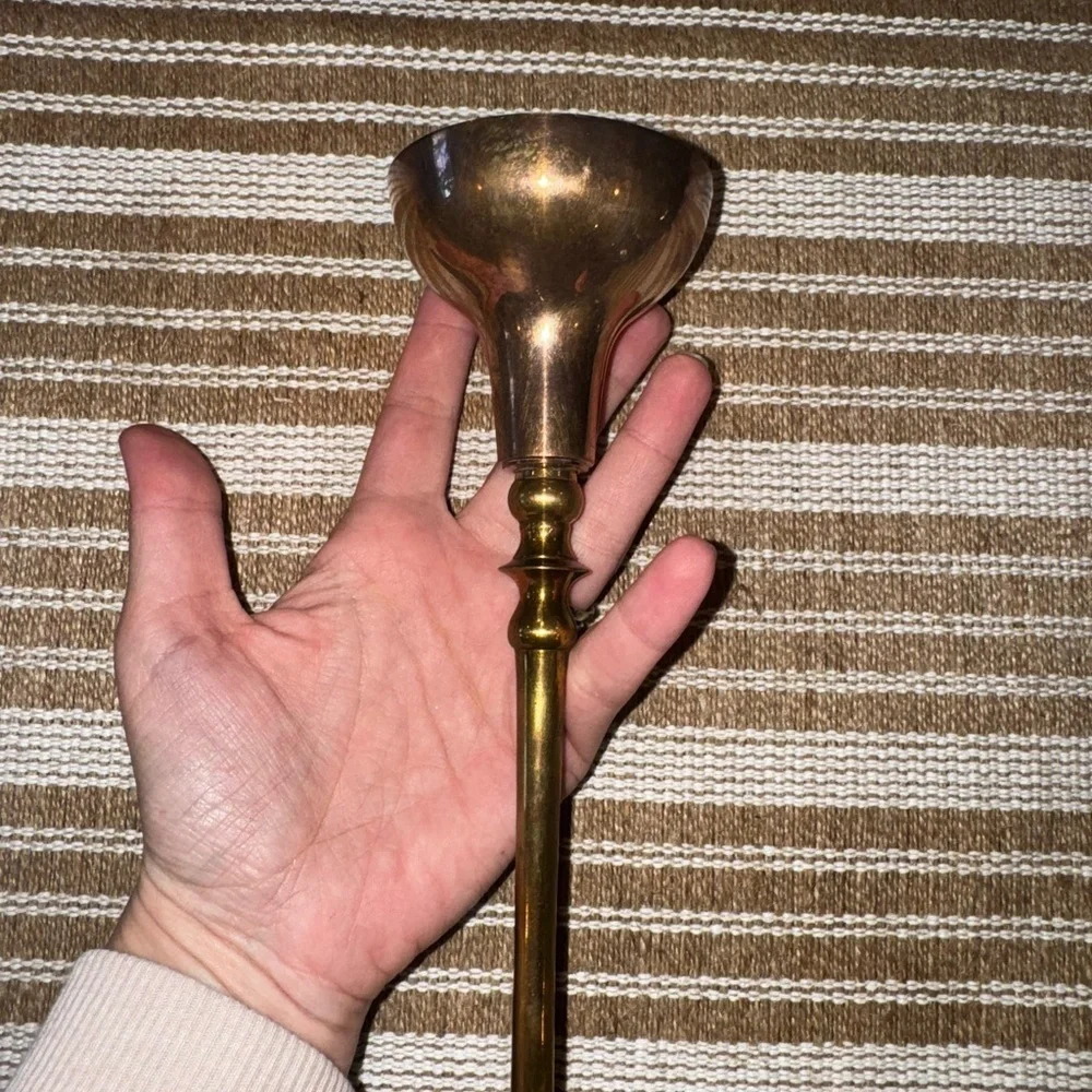Vintage Made in India Brass and Copper Candlestick Holders Shelf Decor Set of 2